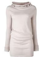 Rick Owens Cowl Neck Jumper, Women's, Size: Medium, Nude/neutrals, Virgin Wool