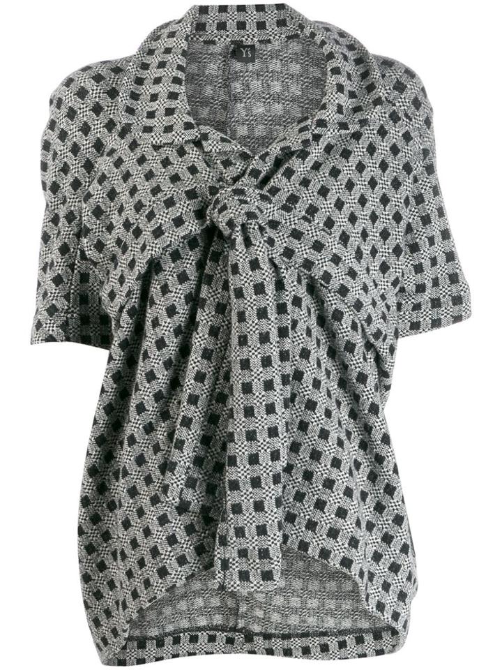 Yohji Yamamoto Vintage Patterned Knot Detail Jacket - Black