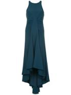 Halston Heritage Asymmetric Ruched Dress - Blue
