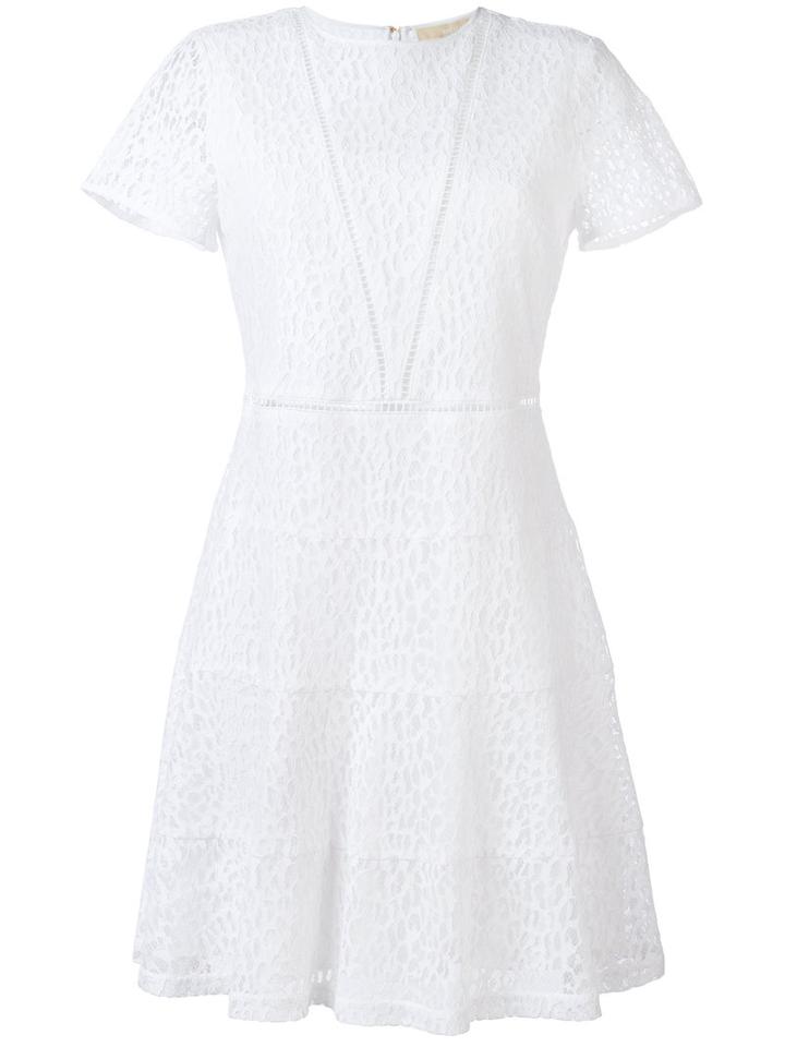 Michael Michael Kors A-line Dress, Women's, Size: 4, White, Cotton/polyamide/viscose/polyester