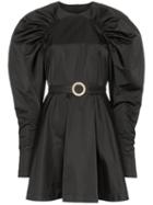 Rotate Puff Shoulder Belted Mini Dress - Black