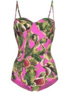 Dolce & Gabbana Printed Balconette Swimsuit - Pink