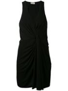 Saint Laurent - Ruched Waist Dress - Women - Silk/viscose - 40, Black, Silk/viscose