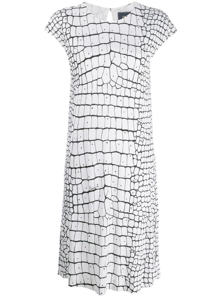 Cavalli Class Printed Dress - White