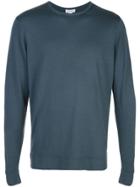 Sunspel Long-sleeve Fitted Sweater - Blue