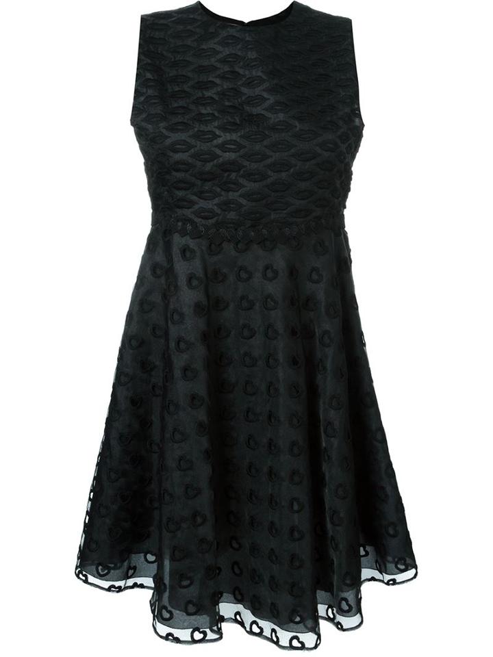 Giamba Embroidered Dress, Women's, Size: 40, Black, Polyester/cotton