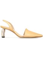 Rejina Pyo Pointed Sling-back Pumps - Gold