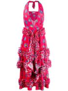 Molly Goddard Daisy Print Ruffle Dress - Pink