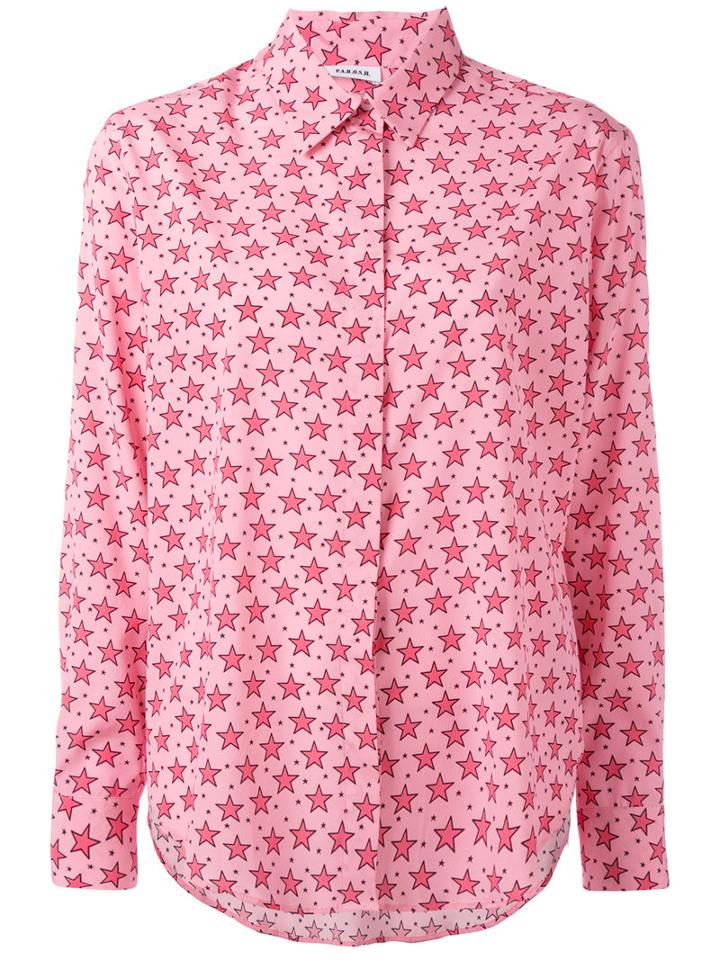 P.a.r.o.s.h. Star Print Shirt, Women's, Size: Large, Pink/purple, Silk/spandex/elastane