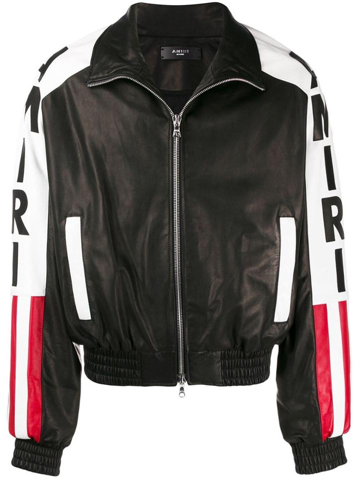 Amiri Flag Zipped Bomber Jacket - Black