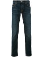 Dolce & Gabbana Straight Leg Jeans, Men's, Size: 50, Blue, Cotton/calf Leather/zamac