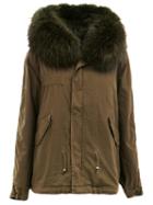 Mr & Mrs Italy Concealed Fastening Parka Coat, Women's, Size: Xxs, Green, Rabbit Fur/polyester/acetate/cotton