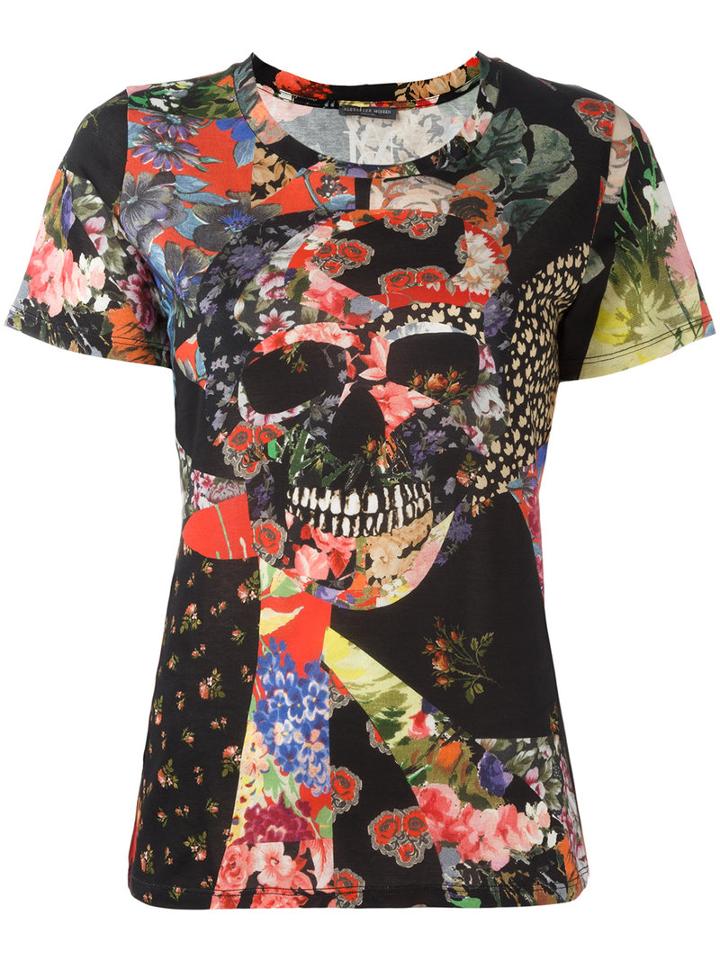 Alexander Mcqueen Floral Skull Print Blouse, Women's, Size: 40, Black, Cotton