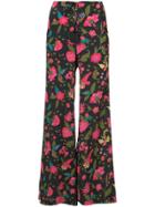 Figue Floral Print Flared Trousers - Black