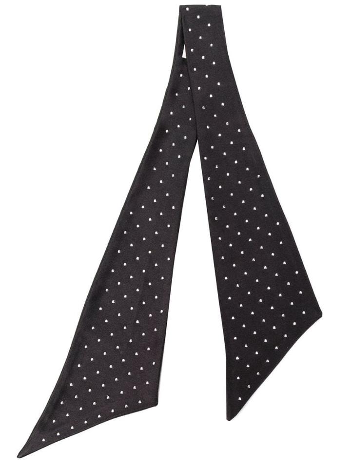 Saint Laurent Crystal Embellished Scarf - Black
