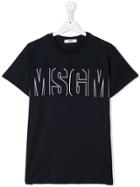 Msgm Kids Logo T-shirt - Blue
