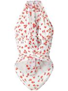 Self-portrait Floral Print One-piece - Neutrals