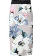 Milly Floral Print Pencil Skirt
