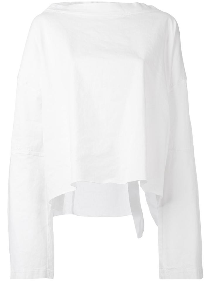 Andrea Ya'aqov - Bell Sleeve T-shirt - Women - Cotton/linen/flax/spandex/elastane - M, White, Cotton/linen/flax/spandex/elastane