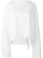 Andrea Ya'aqov - Bell Sleeve T-shirt - Women - Cotton/linen/flax/spandex/elastane - M, White, Cotton/linen/flax/spandex/elastane
