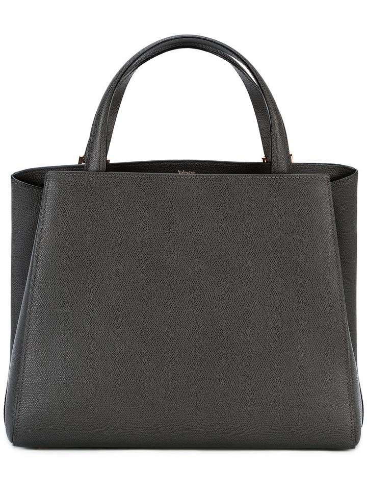 Valextra Triennale Tote, Women's, Grey, Calf Leather