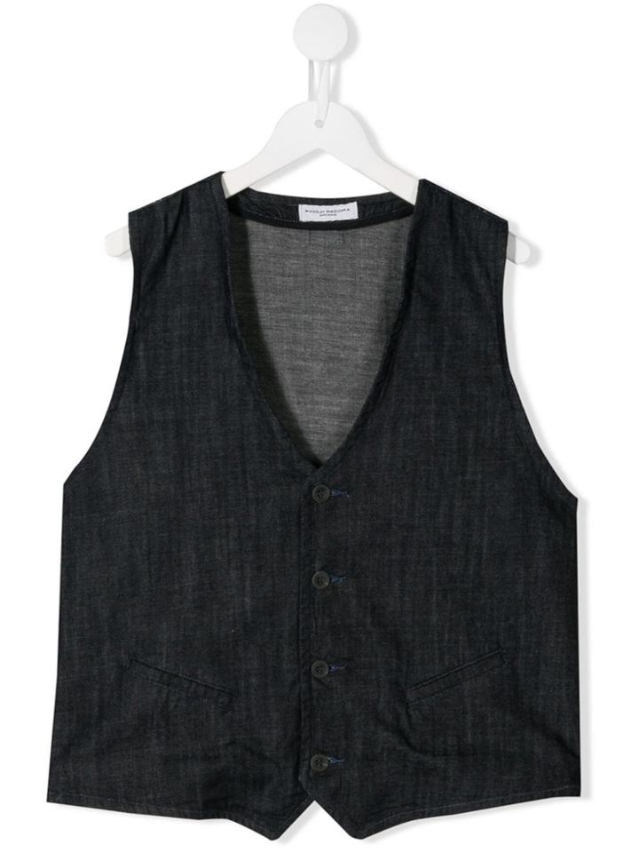 Paolo Pecora Kids Denim Waistcoat - Blue