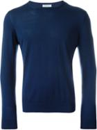 Fashion Clinic Crew Neck Jumper, Men's, Size: 52, Blue, Merino