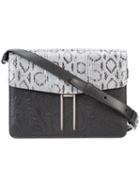 Hayward H Crossbody Bag, Black, Calf Leather/snake Skin/calf Suede