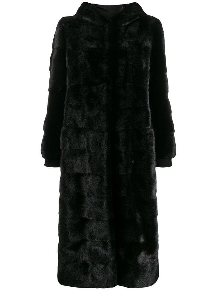 Simonetta Ravizza Reversible Fur Coat - Black