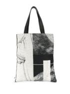 Ann Demeulemeester Abstract Print Tote Bag - Black