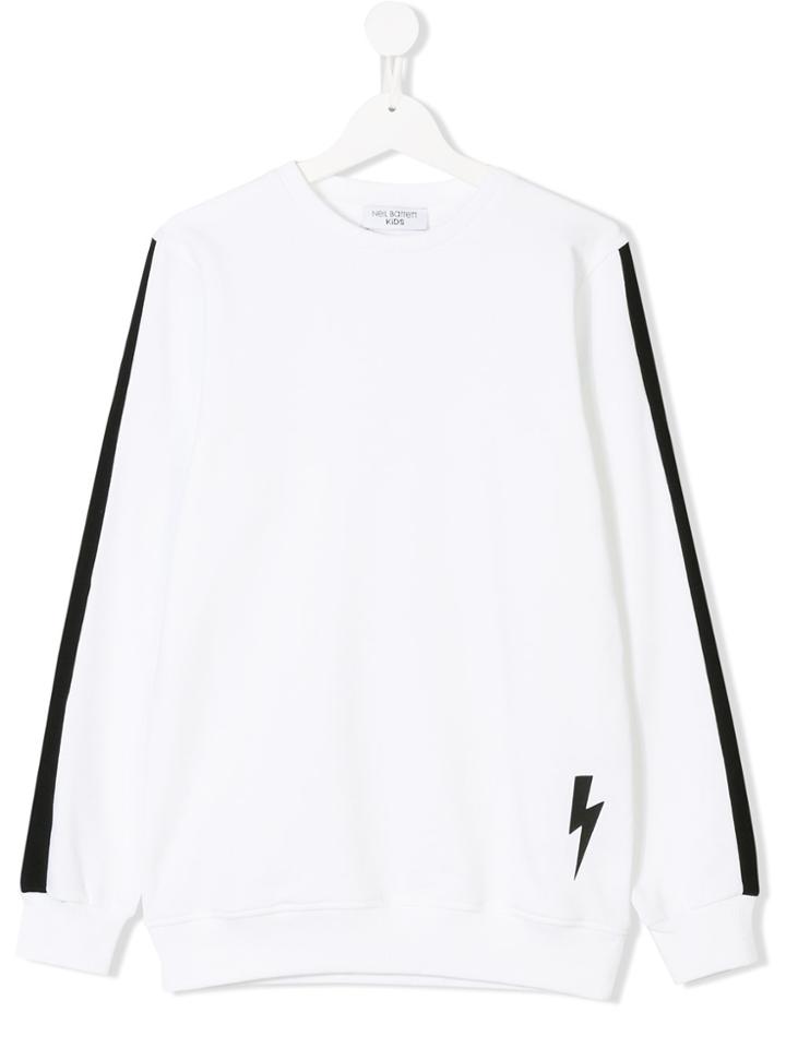 Neil Barrett Kids Logo Print Sweatshirt - White