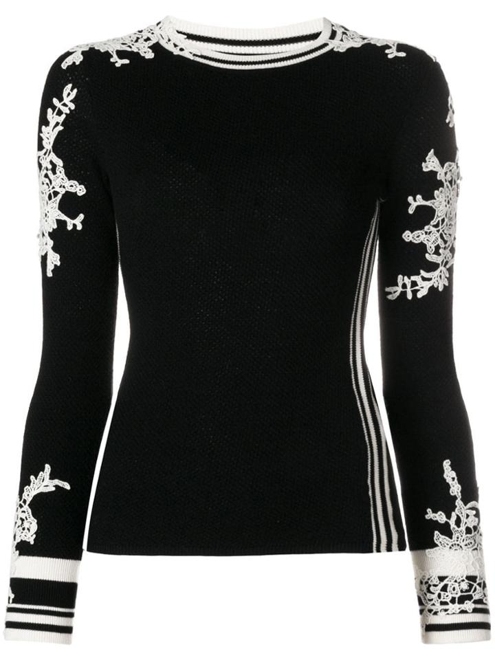 Ermanno Scervino Lace-embroidered Sweater - Black