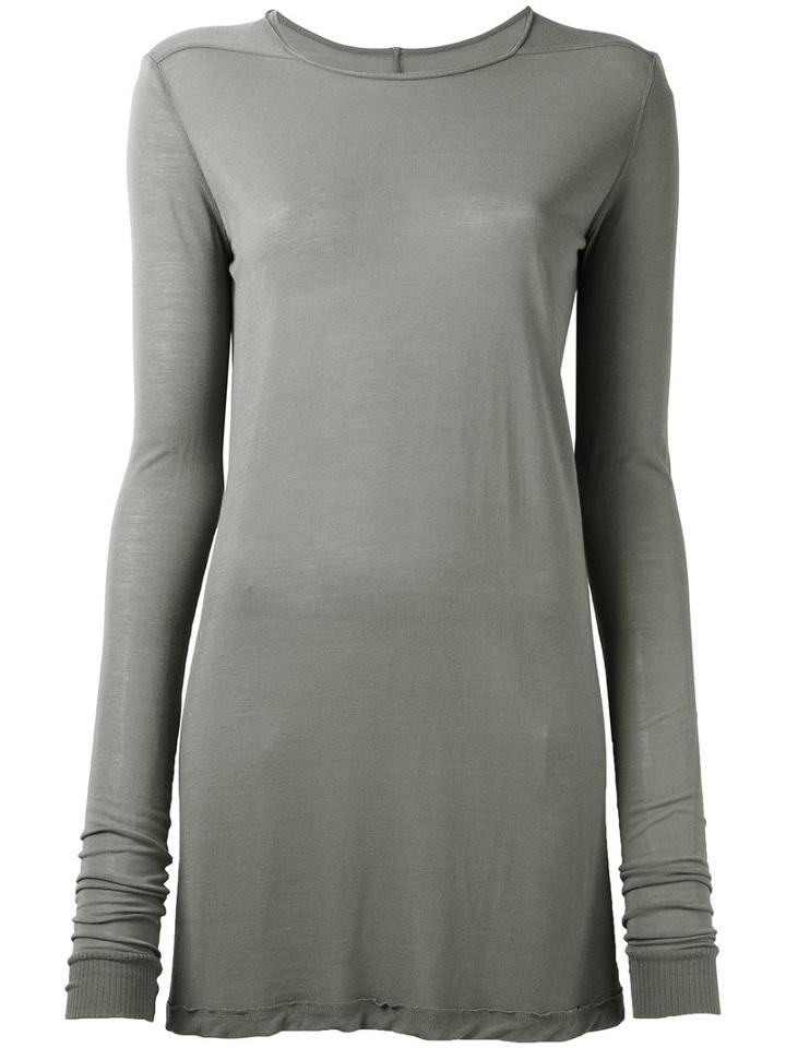 Rick Owens Long-sleeved T-shirt, Women's, Size: 38, Grey, Viscose/silk