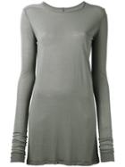 Rick Owens Long-sleeved T-shirt, Women's, Size: 38, Grey, Viscose/silk