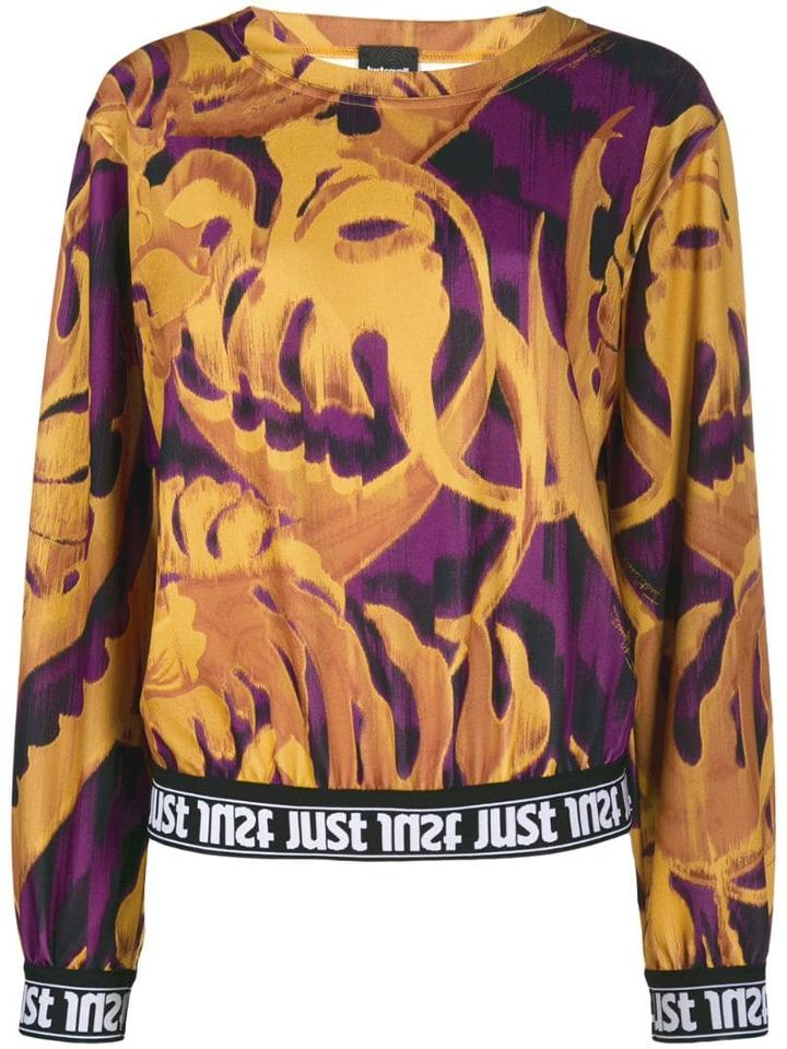 Just Cavalli Leaf Print Jumper - Yellow