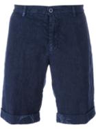 Etro Floral Detail Shorts, Men's, Size: 52, Blue, Linen/flax