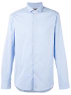 Michael Kors - Curved Hem Shirt - Men - Cotton/nylon/spandex/elastane - S, Blue, Cotton/nylon/spandex/elastane
