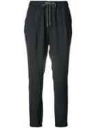 Fabiana Filippi - Drawstring Trousers - Women - Viscose/virgin Wool - 40, Blue, Viscose/virgin Wool