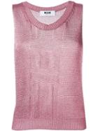 Msgm Knitted Tank Top, Women's, Size: S, Pink/purple, Polyester/viscose