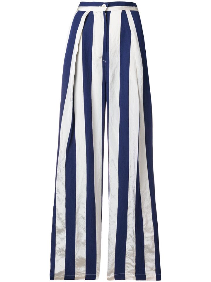 Aspesi Striped High-rise Palazzo Pants - Blue