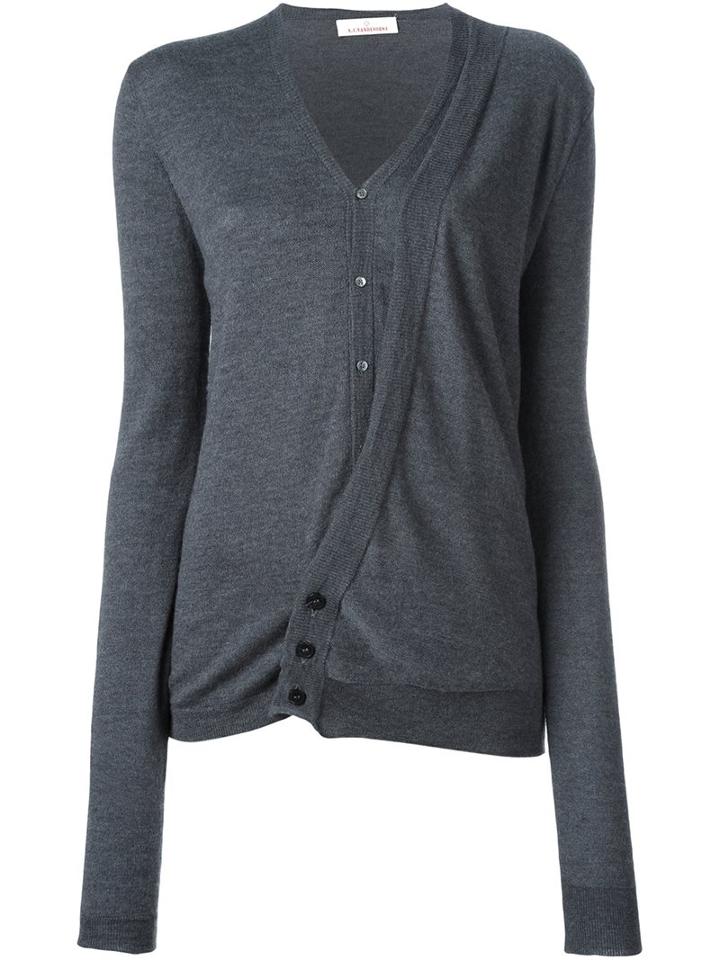 A.f.vandevorst 'television' Cardigan, Women's, Size: 40, Grey, Virgin Wool