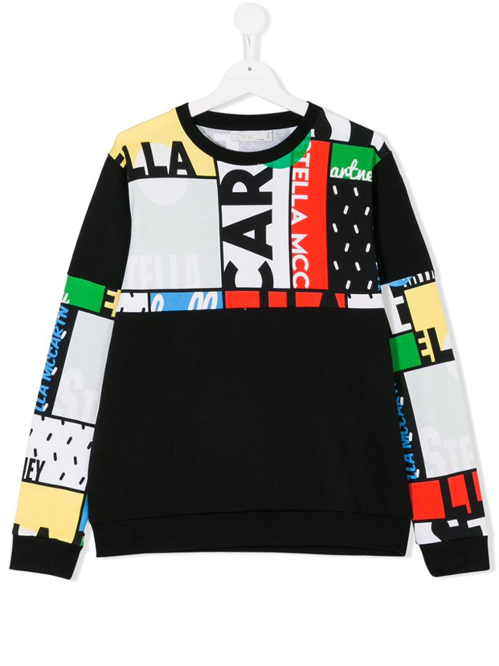 Stella Mccartney Kids Teen Biz Cycling-print Sweatshirt - Black