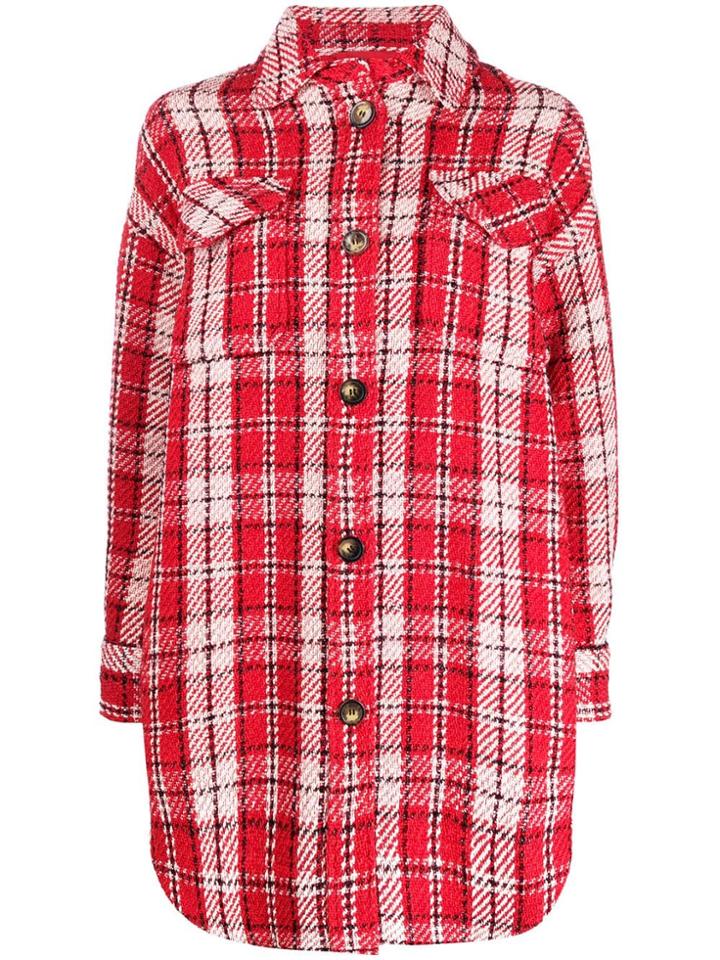 Essentiel Antwerp Trekkie Plaid Shirt Jacket - Red