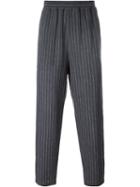 Msgm Striped Elasticated Trousers, Men's, Size: 48, Blue, Linen/flax/cotton