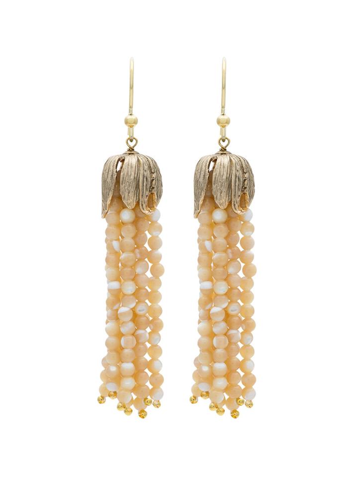 Rosantica Metallic Grillo Tassel Earrings - Nude & Neutrals