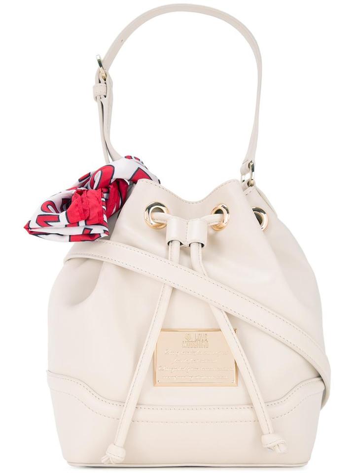 Love Moschino Bucket Shoulder Bag, Women's, White, Polyurethane