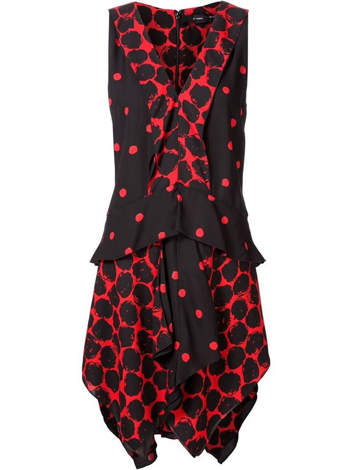 Proenza Schouler Dot Print V-neck Dress