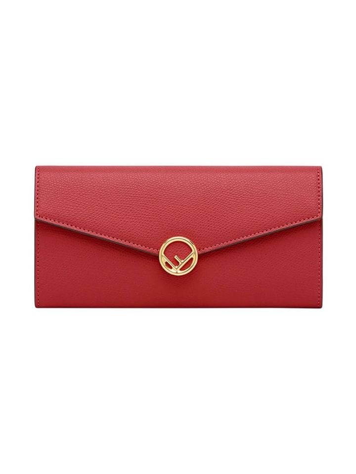 Fendi Logo Continental Wallet - Red