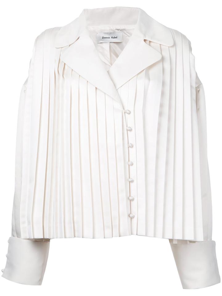 Donnah Mabel Pleated Trim Jacket, Women's, Size: 0, White, Polyester