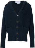 Thom Browne Ribbed Knit Cardigan, Men's, Size: 5, Blue, Cotton